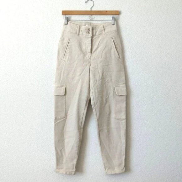 Aritzia Wilfred Free Tan Cream Modern Cargo Pant Size 4 Birch - Picture 2 of 4